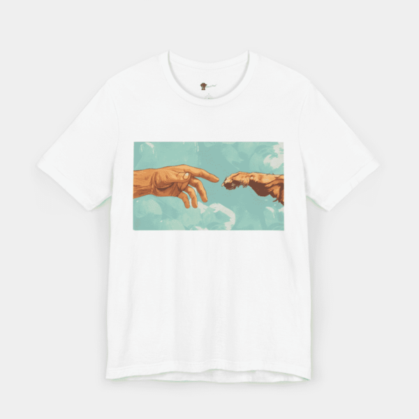 T-shirt with dogs and positive quotes.