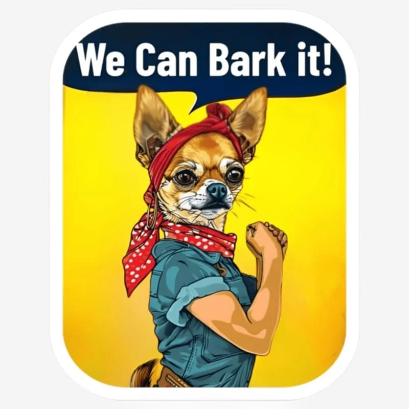 "We Can Bark It!" Sticker