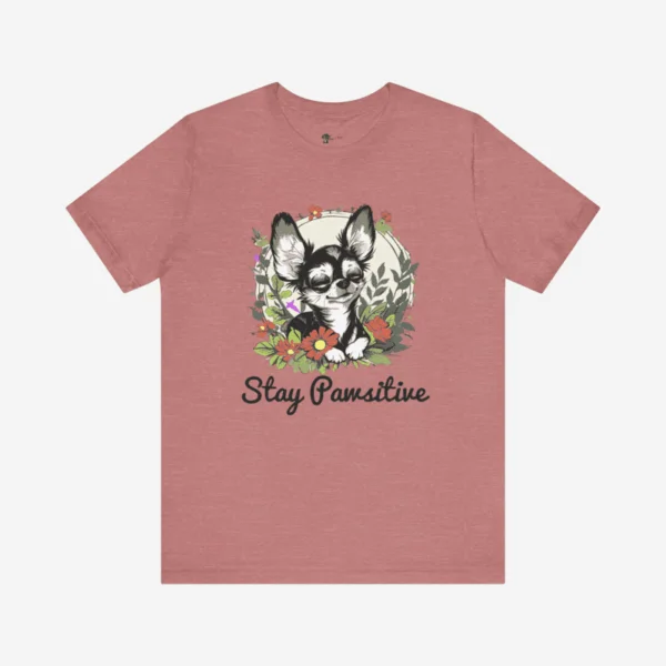 T-shirt with dogs and positive quotes.