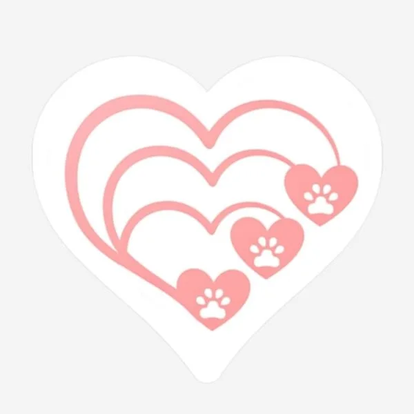 "Paws & Hearts" Sticker