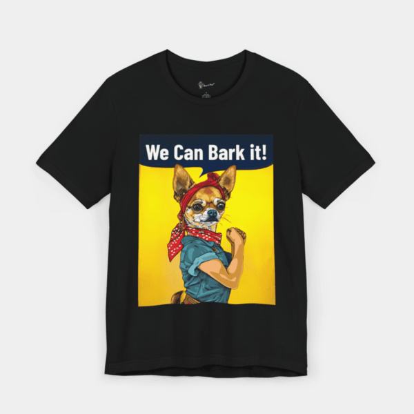 T-shirt with dogs and positive quotes.