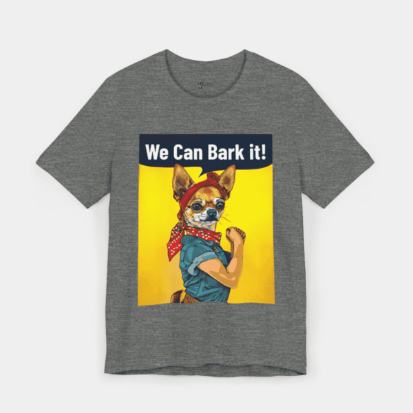 T-shirt with dogs and positive quotes.