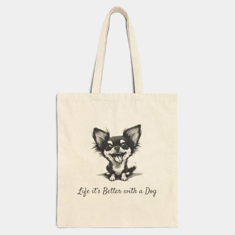 "Life it's Better with a Dog" Tote Bag - Image 6