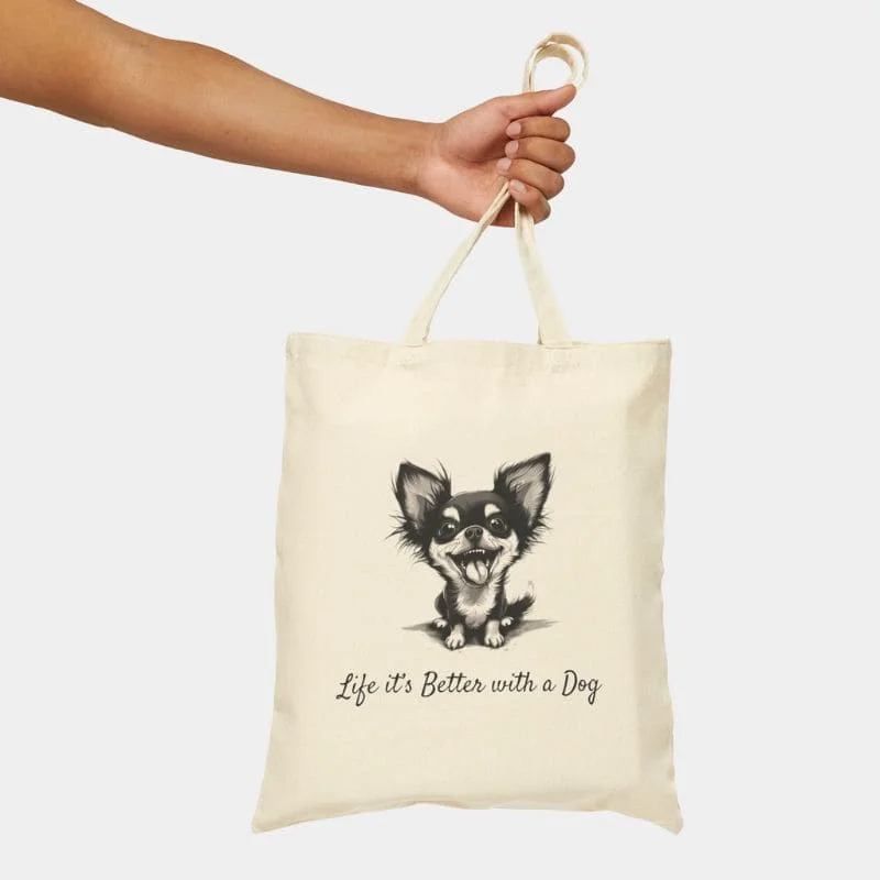 "Life it's Better with a Dog" Tote Bag - Image 7