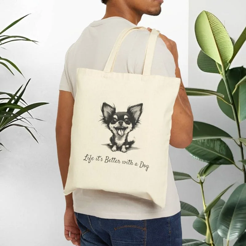 "Life it's Better with a Dog" Tote Bag - Image 8