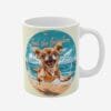 Mug with dog print and positive quotes.