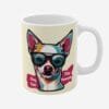 Mug with dog print and positive quotes.