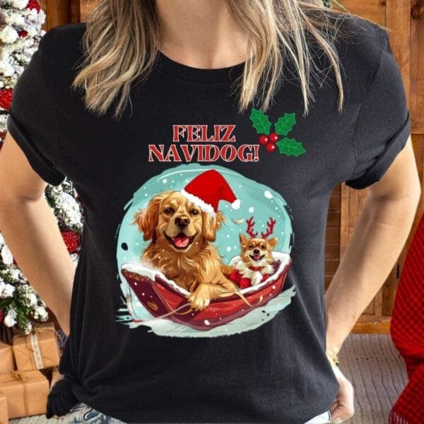 Black.T-shirt.Feliz-Navidog