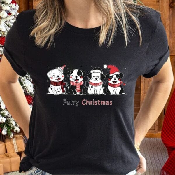 Black.T-shirt.Furry-Christmas