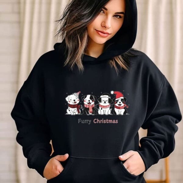 Furry Christmas Hooded Sweatshirt - Image 6