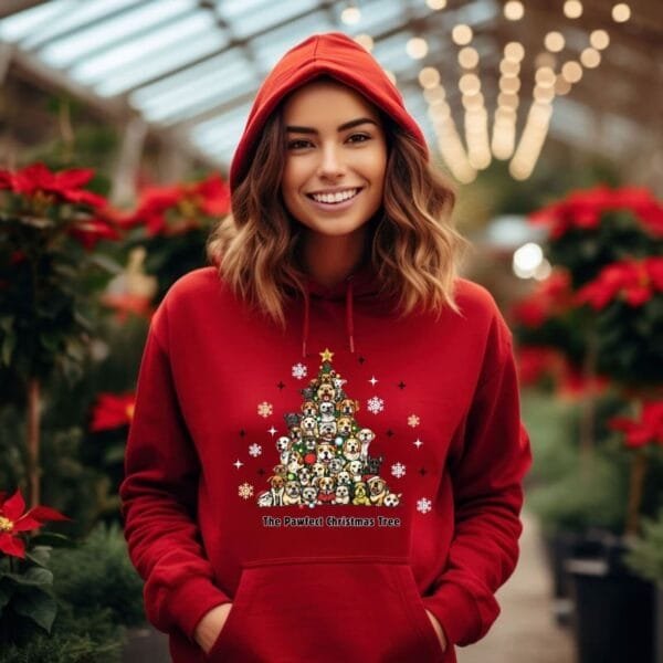 The Pawfect Christmas Tree Hooded Sweatshirt - Image 3