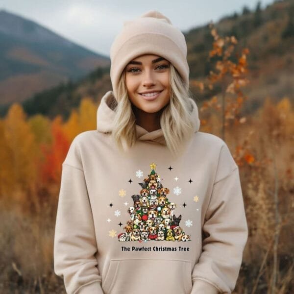 The Pawfect Christmas Tree Hooded Sweatshirt - Image 4