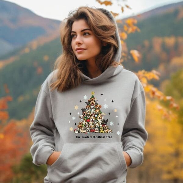 The Pawfect Christmas Tree Hooded Sweatshirt - Image 6