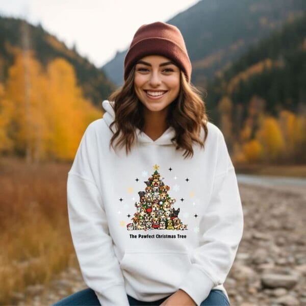 The Pawfect Christmas Tree Hooded Sweatshirt - Image 7