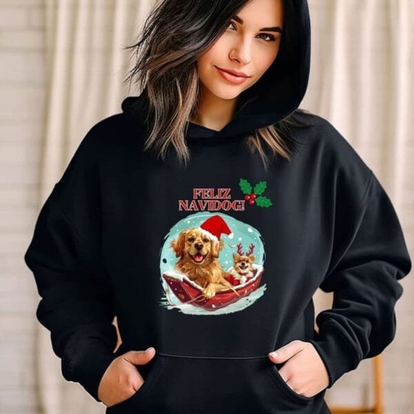 Feliz NavIdog Hooded Sweatshirt - Image 6