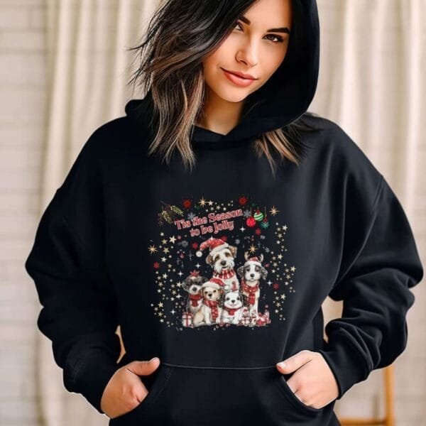 Tis the Season to be Jolly Hooded Sweatshirt - Image 2