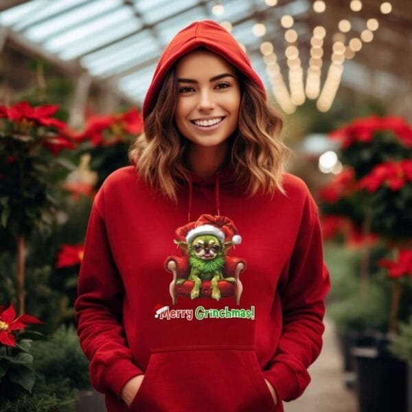 Merry Grinchmas Hooded Sweatshirt - Image 4