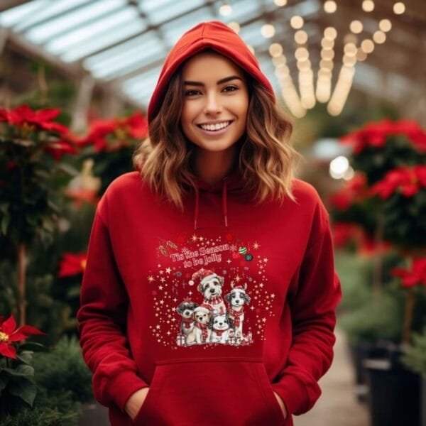 Tis the Season to be Jolly Hooded Sweatshirt - Image 4