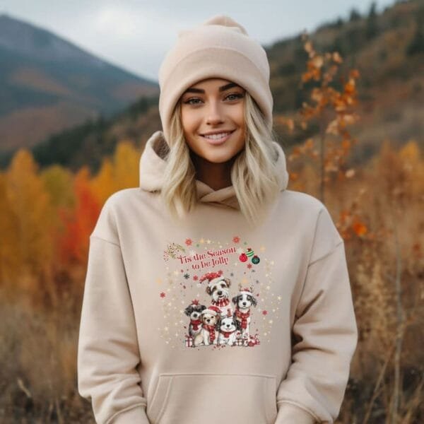 Tis the Season to be Jolly Hooded Sweatshirt - Image 5