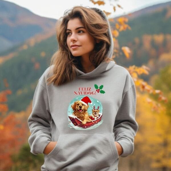 Feliz NavIdog Hooded Sweatshirt - Image 3