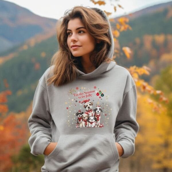 Tis the Season to be Jolly Hooded Sweatshirt - Image 8