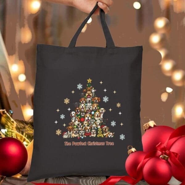 The Pawfect Christmas Tree Tote Bag - Image 3