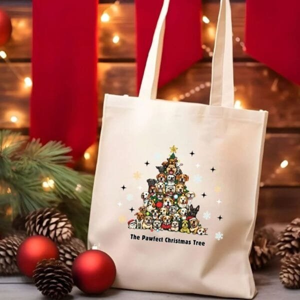 The Pawfect Christmas Tree Tote Bag - Image 6